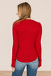 Endless Compliments Waffle Knit Top- Ruby Red
