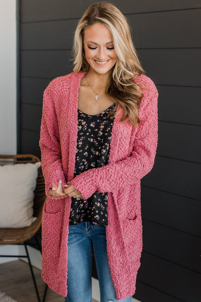 Take Another Look Popcorn Cardigan- Dusty Rose – The Pulse Boutique