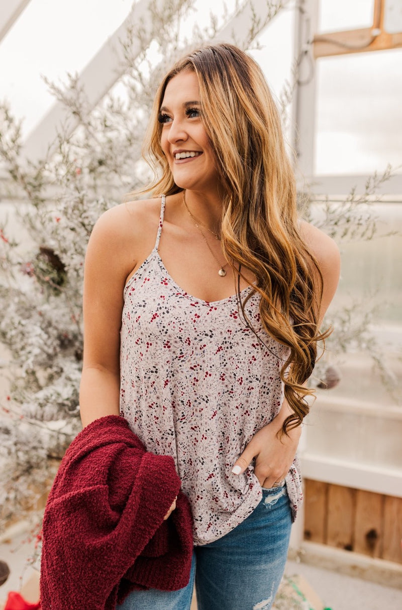 Wondering About You Floral Tank Top- Navy – The Pulse Boutique