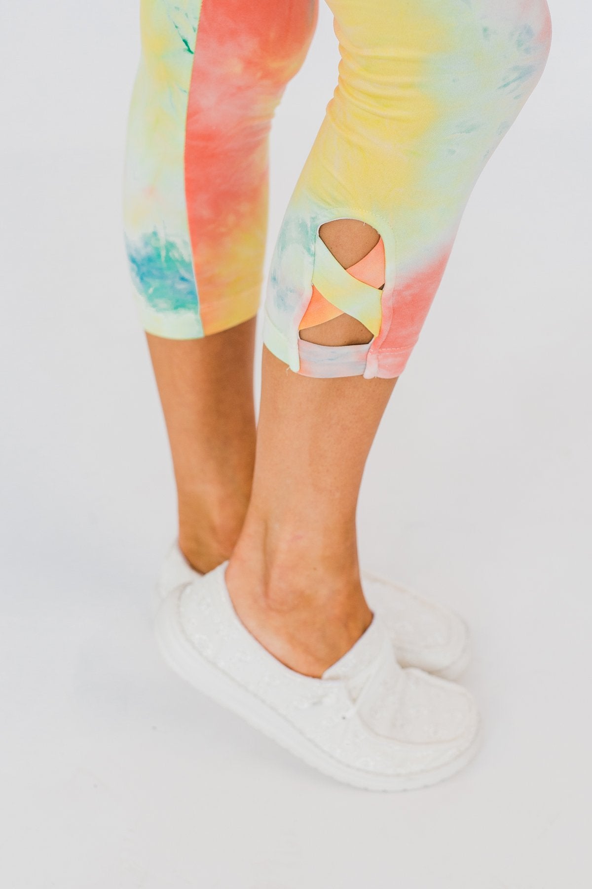 Tie-dye Leggings for Women in Pastel Colours with Tummy Control