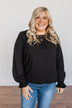 Good For You Long Sleeve Blouse- Black