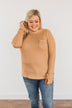 Blustery Days Thermal Knit Pocket Top- Dusty Camel