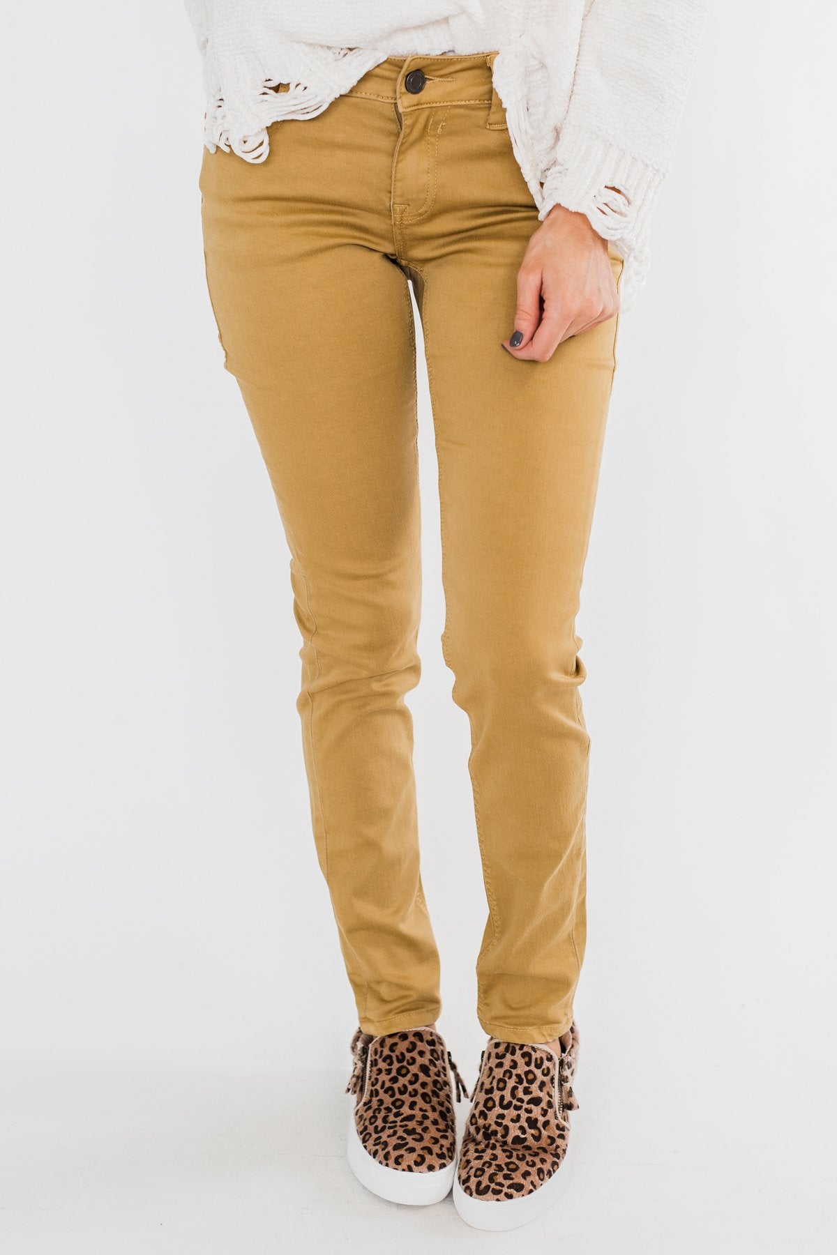 Rubberband Colored Skinny Jeans Mustard