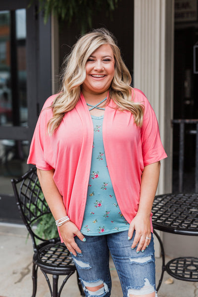 Need For You Short Sleeve Kimono- Coral Pink – The Pulse Boutique