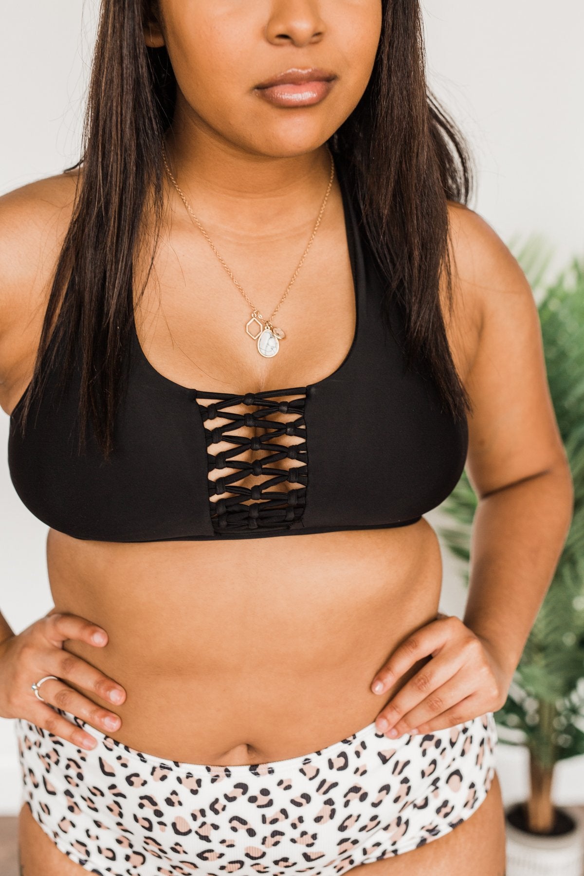More Galore Criss Cross Strap One Size Bralette in Black - Busted Bra Shop