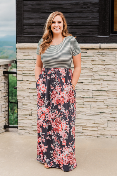 Beautiful As A Moonbeam Floral Maxi Dress- Ivory & Mauve – The Pulse ...