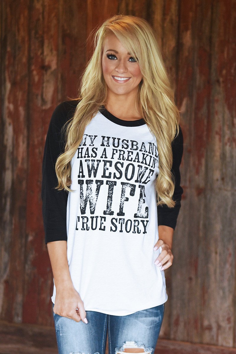 Awesome Wife Baseball Tee