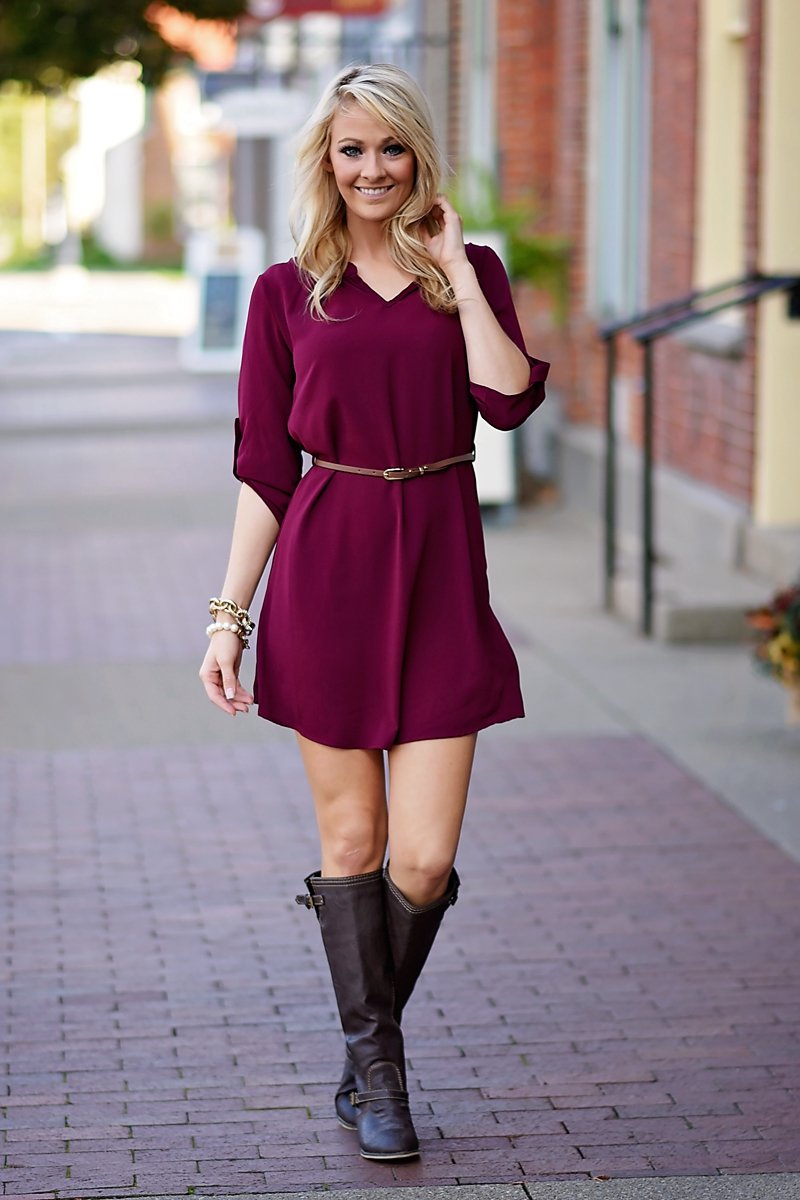 Back On Track Maroon Dress