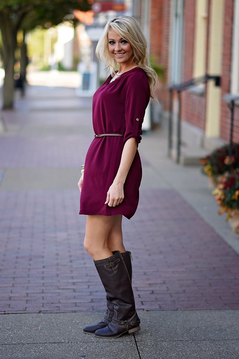 Back On Track Maroon Dress