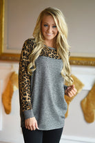 Charcoal Leopard Top