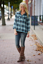 Electric Blue Plaid Top