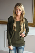 Essential Long Sleeve Top ~ Olive