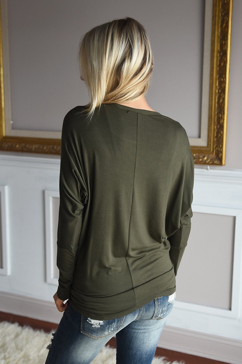 Essential Long Sleeve Top ~ Olive