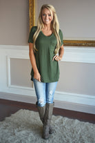 Essential Olive Top ~ Short Sleeve