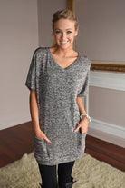 Feel Good Tunic Top ~ Charcoal