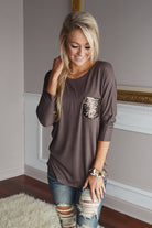 Glam Pocket Top - Mocha