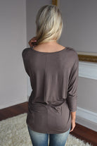 Glam Pocket Top - Mocha