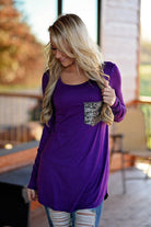 Glam Pocket Top - Purple