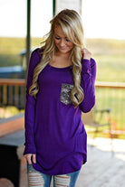 Glam Pocket Top - Purple