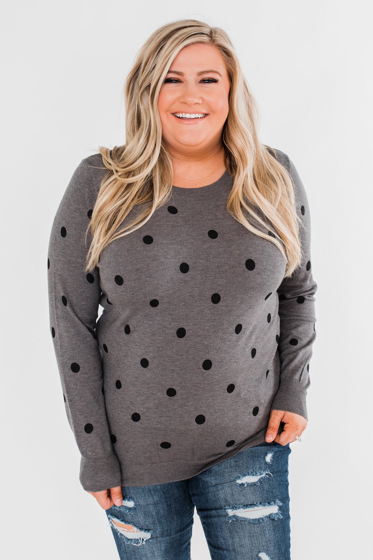 Plus size hotsell polka dot sweater