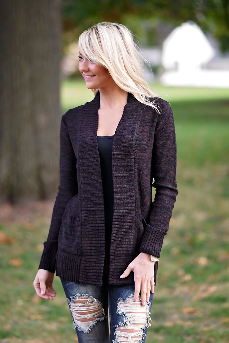 Hidden Treasure Cardigan ~ Maroon