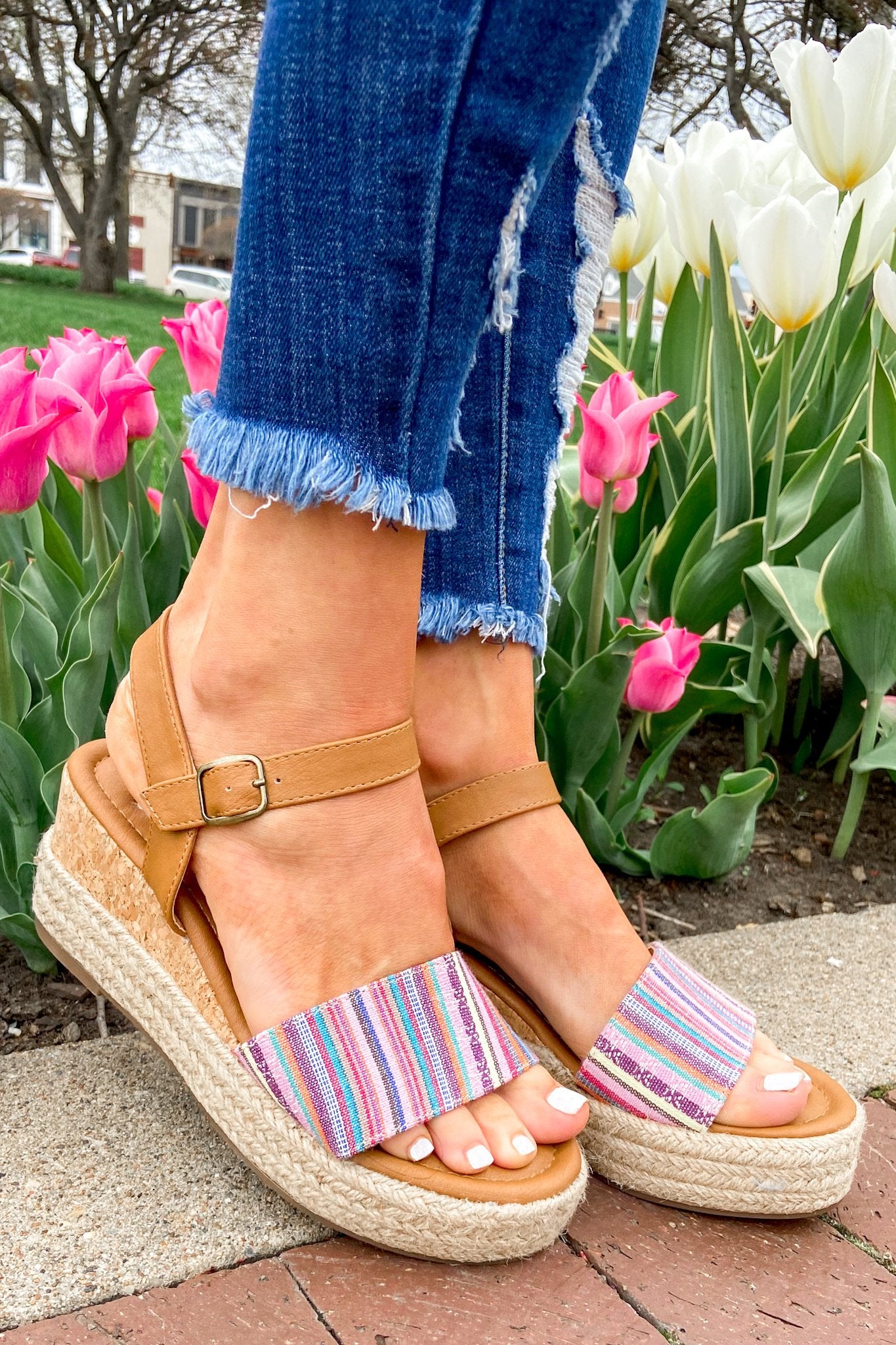 Multi colored wedges best sale