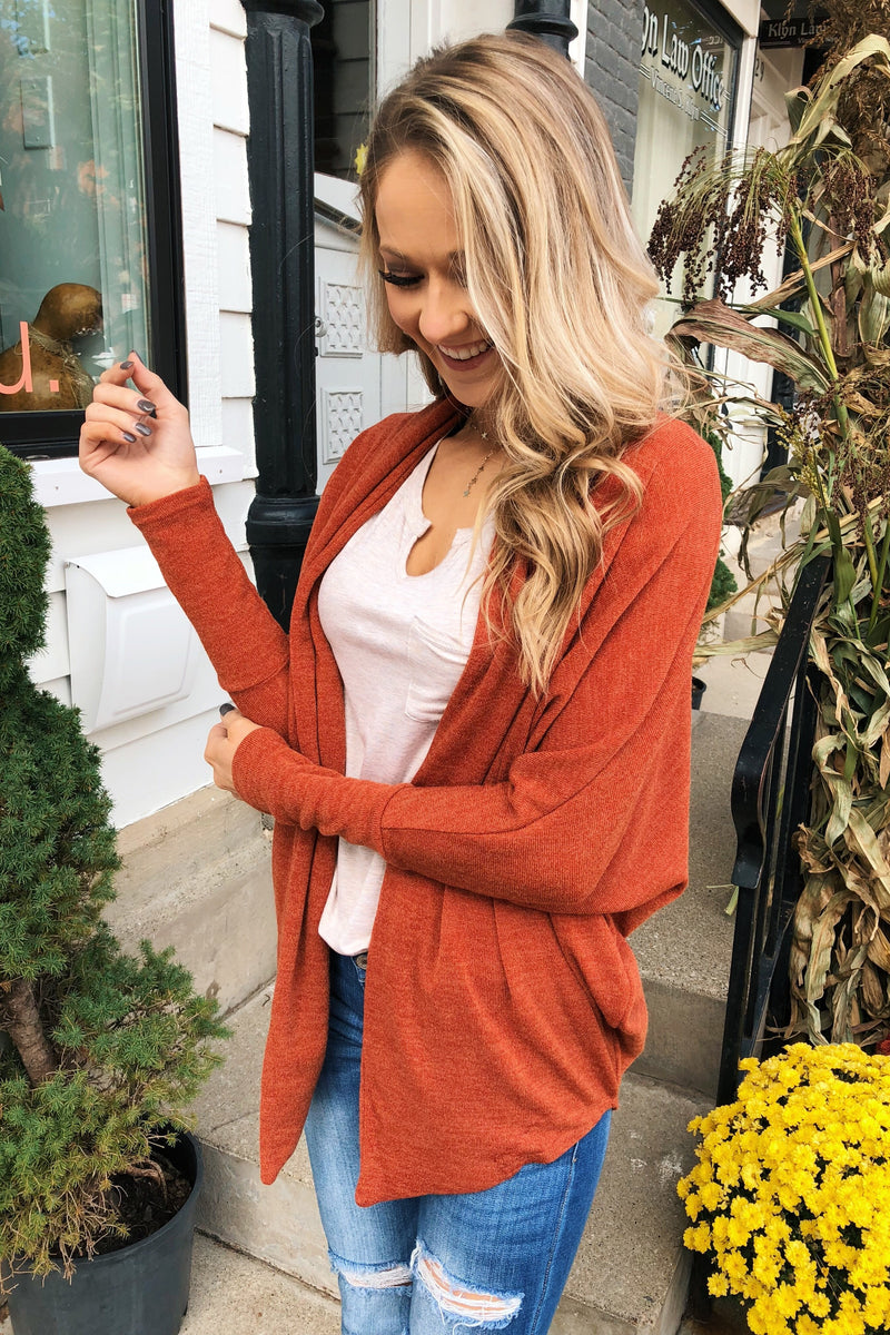 Rust sales orange cardigan