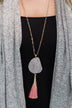 Blush Stone Pendant Necklace - Gold