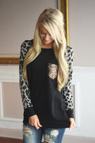 Leopard Bling Top ~ Grey