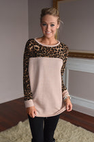 Light Taupe Leopard Top