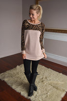 Light Taupe Leopard Top