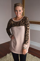 Light Taupe Leopard Top