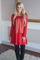 LOVE Tunic Top Red ~ Gold Glitter