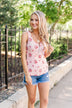 Among The Wildflowers Henley Tank Top- Blush