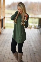 Olive Button Top