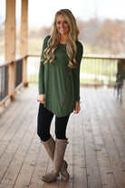 Olive Button Top