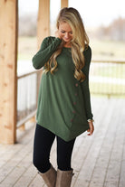 Olive Button Top