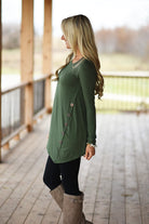 Olive Button Top