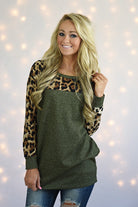 Olive Leopard Top