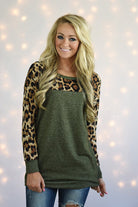 Olive Leopard Top