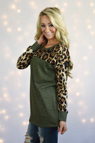 Olive Leopard Top