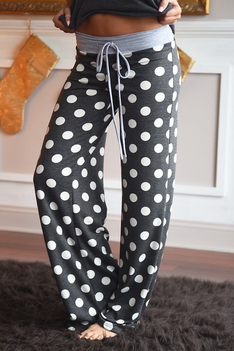 Polka Dot Lounge Pants ~ Charcoal