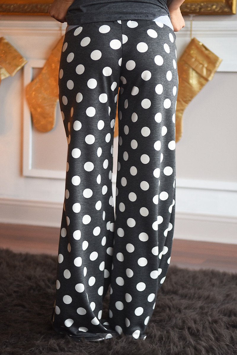 Polka Dot Lounge Pants ~ Charcoal