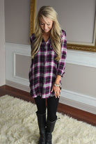 Purple Plaid Button Down