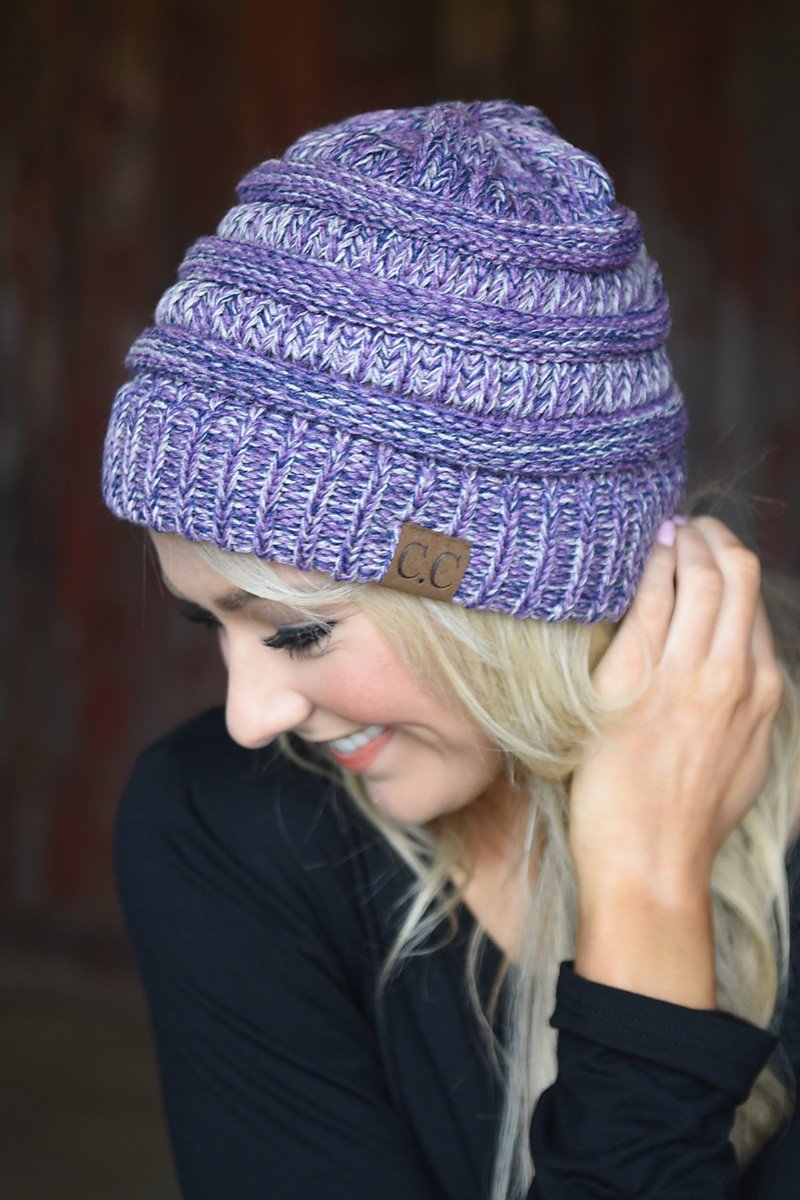 Purple Speckled Beanie