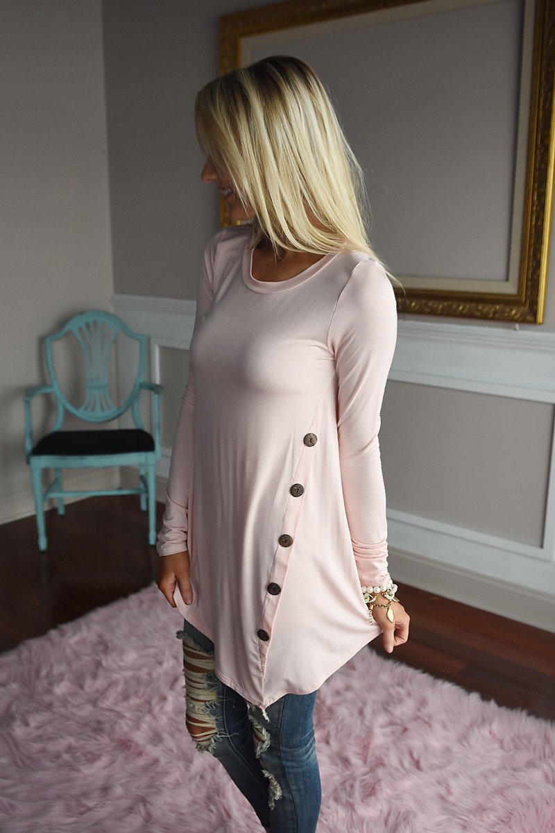 Push My Buttons Top ~ Light Pink