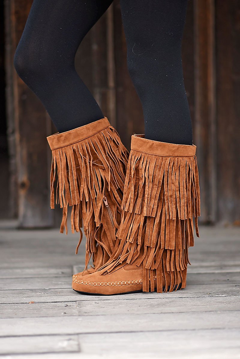 Fringe boots near me sale