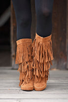 Rust Fringe Boots