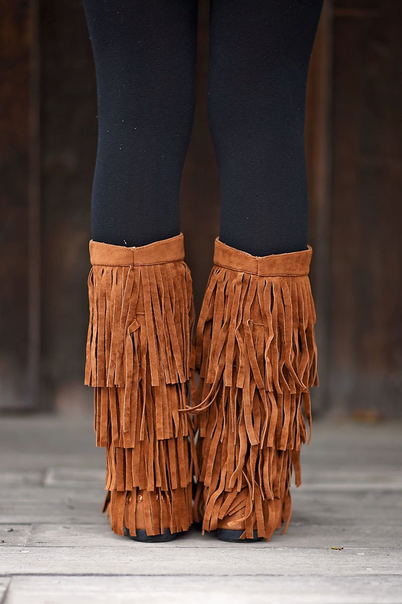 Rust Fringe Boots