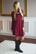 Simple Pleasures Dress ~ Dark Maroon